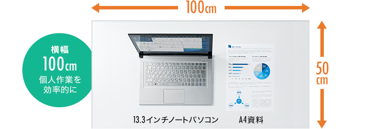 横幅100cm個人作業を効率的に