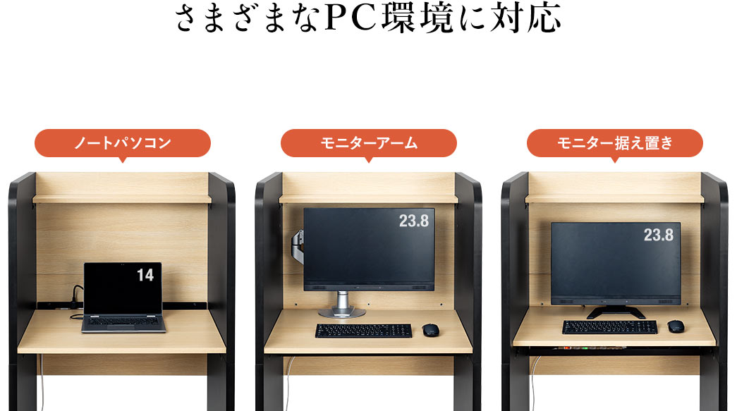 さまざまなPC環境に対応