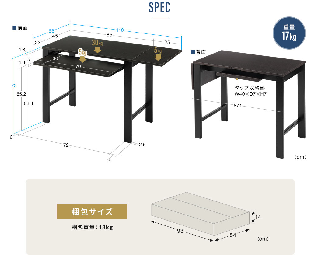 SPEC 重量17kg