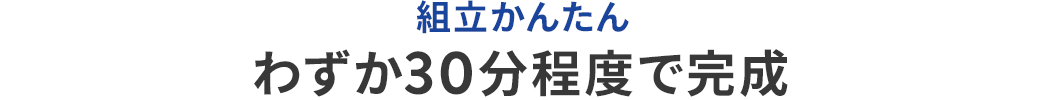 組立かんたん わずか30分程度で完成