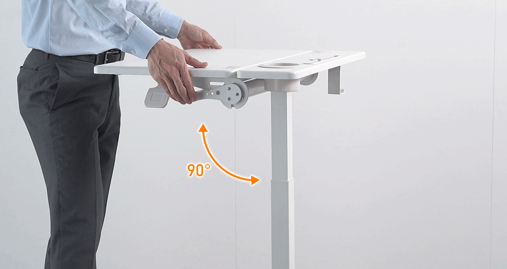 天板は90°で角度調整できます。