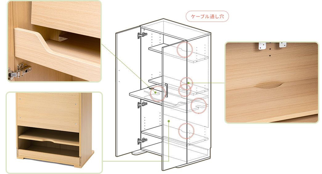 ケーブル配線を考慮した設計