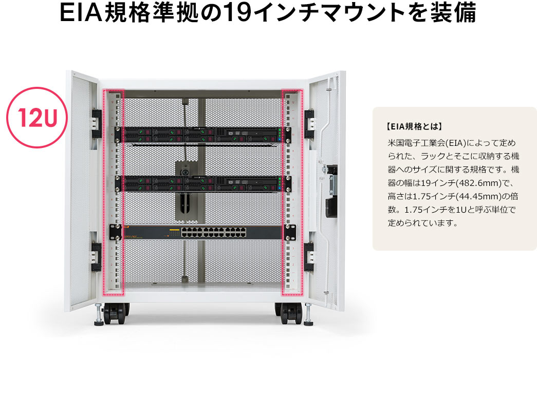 EIA規格準拠の19インチマウントを装備