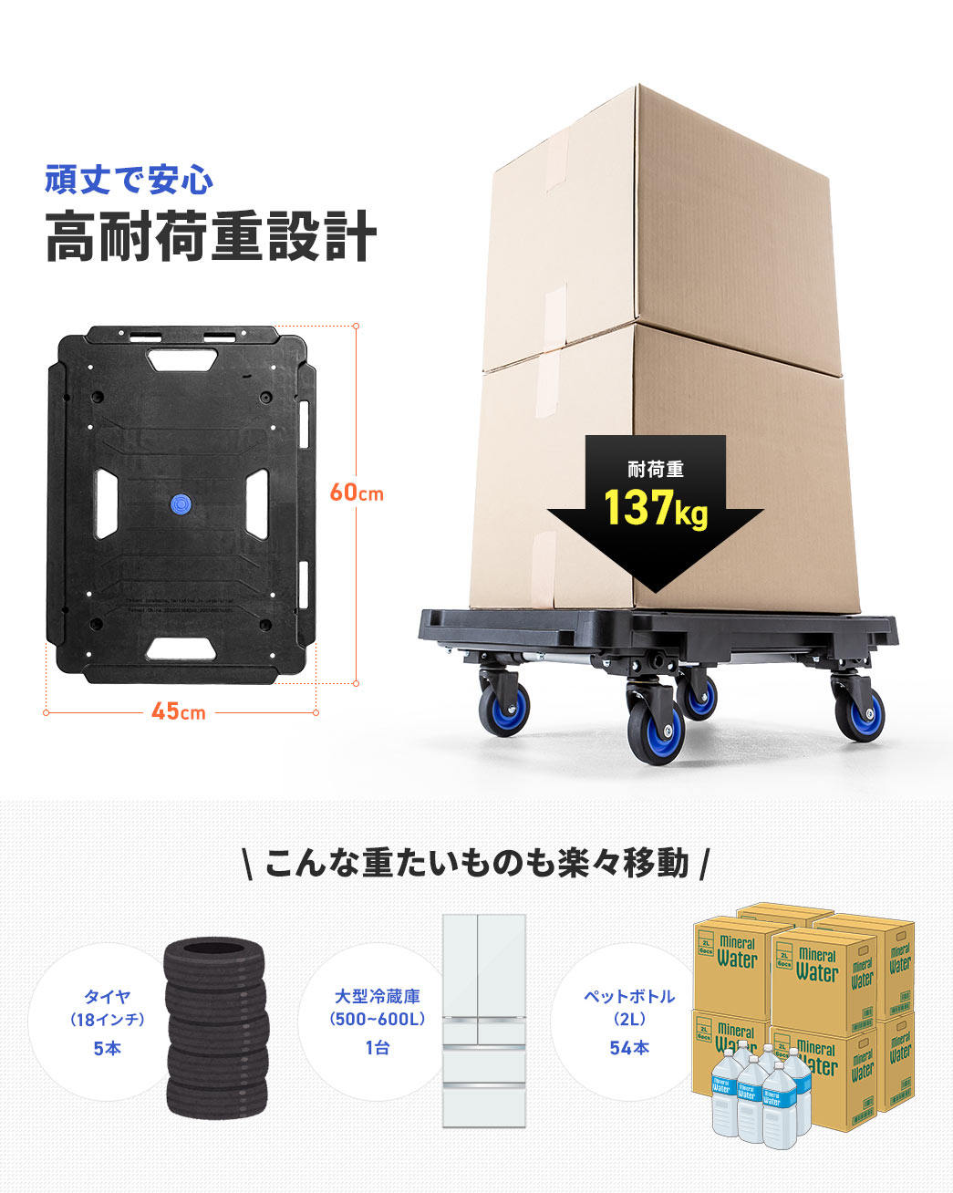 頑丈で安心 高耐荷重設計