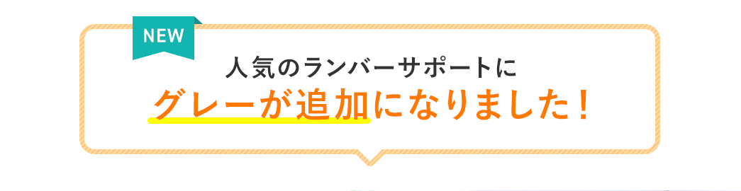 人気のランバーサポートにグレーが追加になりました！