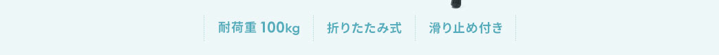 耐荷重100kg、折りたたみ式、滑り止め付き