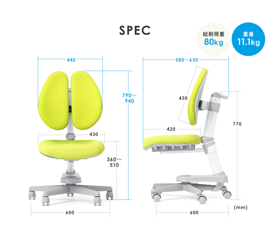 SPEC 総耐荷重80kg 重量11.1kg