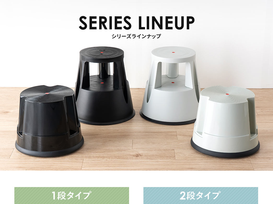 SERIES LINEUP、1段タイプ、2段タイプ。