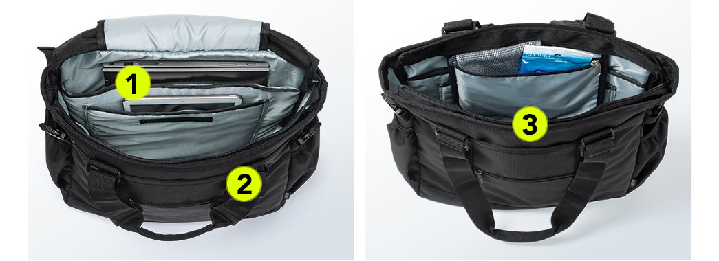 200-BAG172BKの画像（内側ポケット1～3）