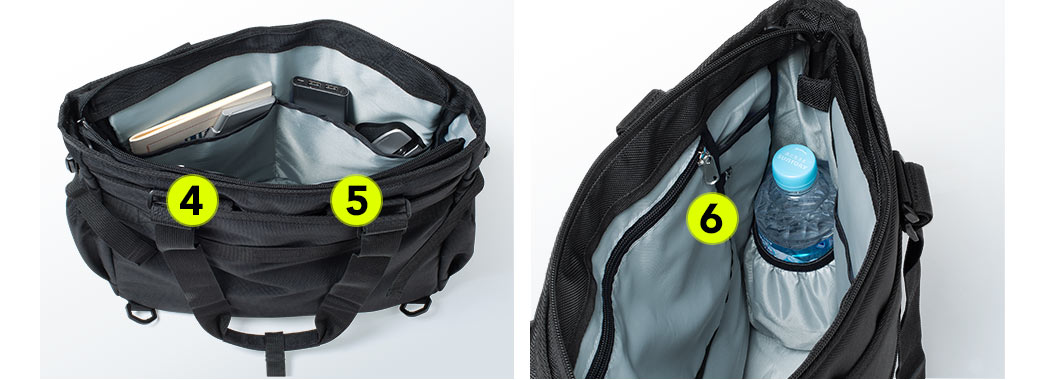 200-BAG172BKの画像（内側ポケット4～6）