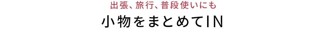 出張、旅行、普段使いにも 小物をまとめてIN