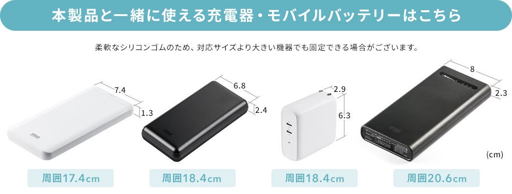 本製品と一緒に使える充電器・モバイルバッテリーはこちら