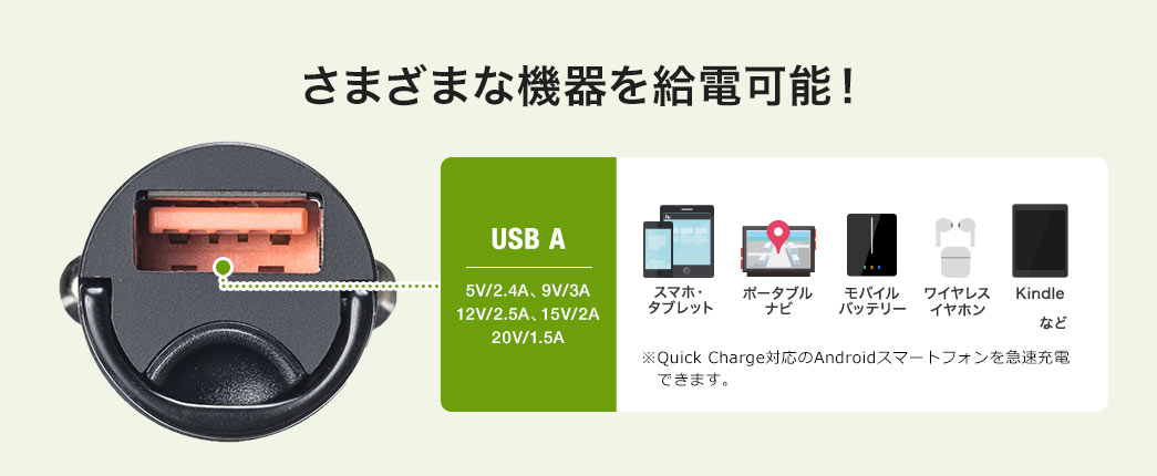 さまざまな機器を給電可能！