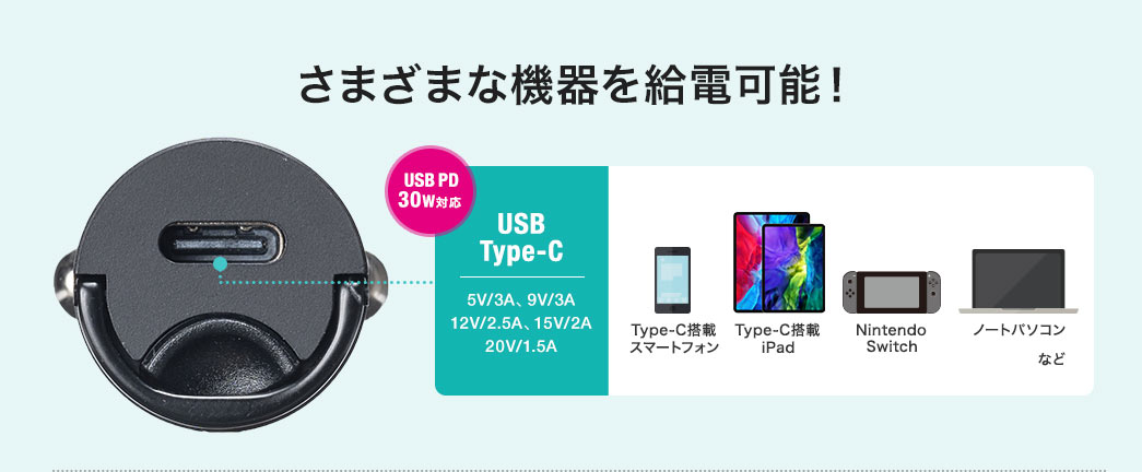 さまざまな機器を給電可能!