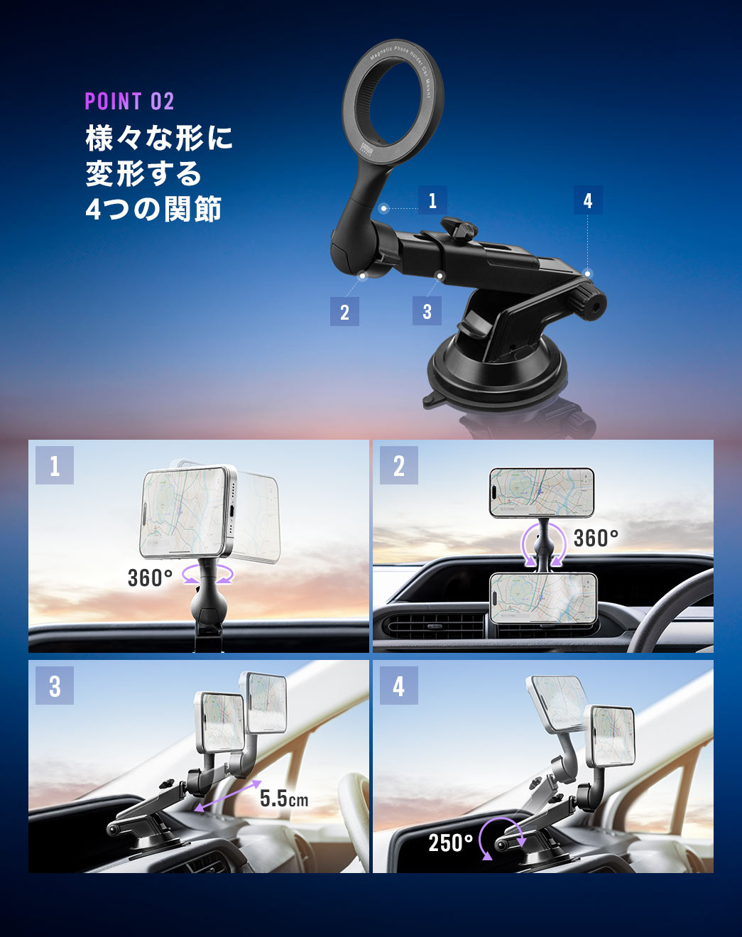 様々な形に変形する4つの関節