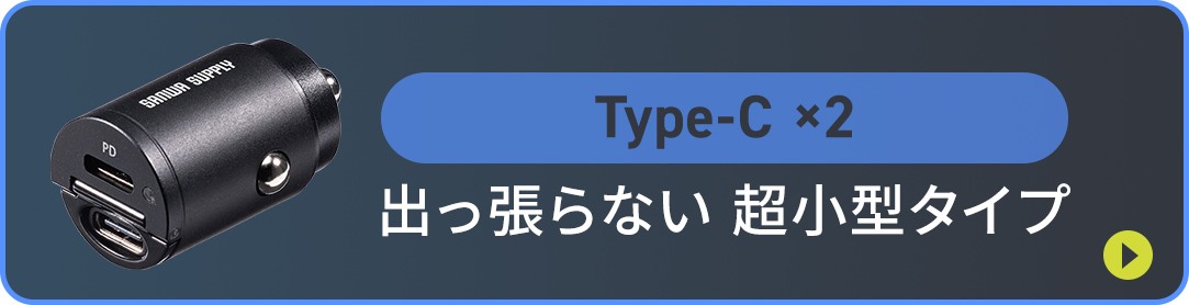 Type-C ×2の出っ張らない超小型タイプ。