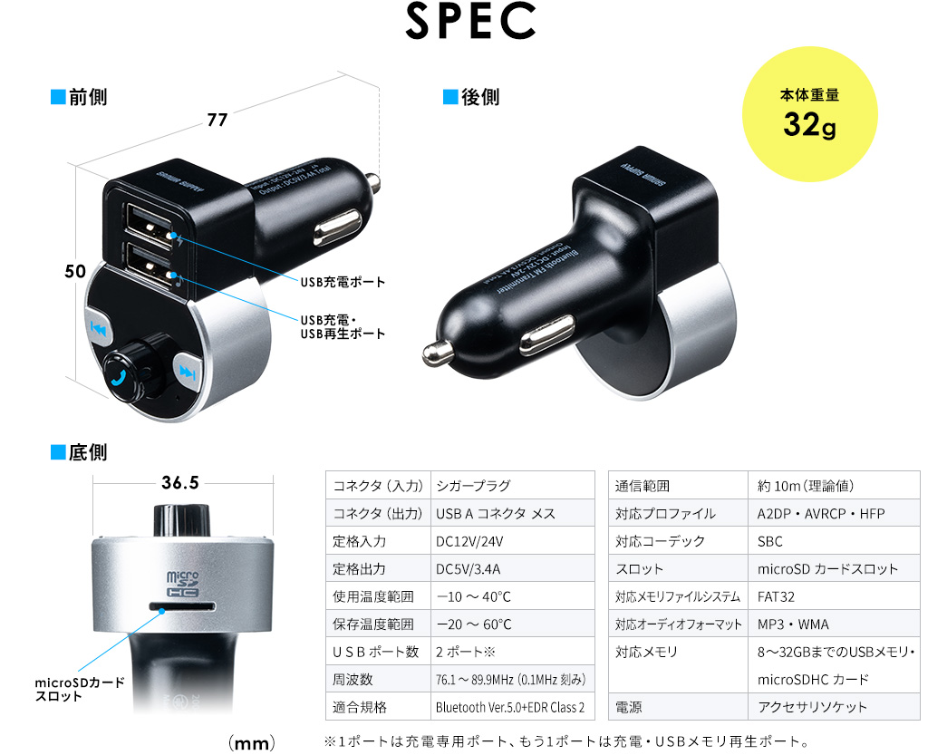 SPEC 本体重量32g