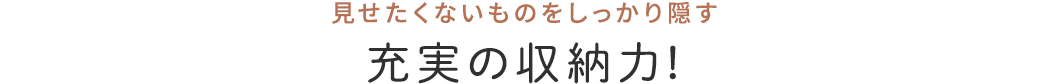 見せたくないものをしっかり隠す充実の収納力!