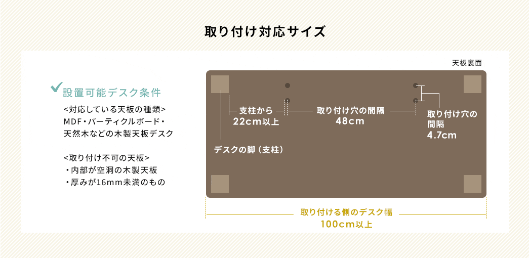 取り付け対応サイズ