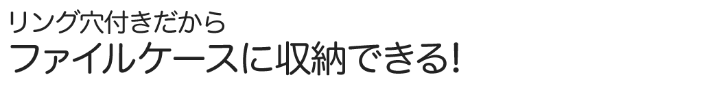 リング穴付きだからファイルケースに収納できる
