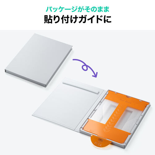 パッケージがそのまま貼り付けガイドになる。