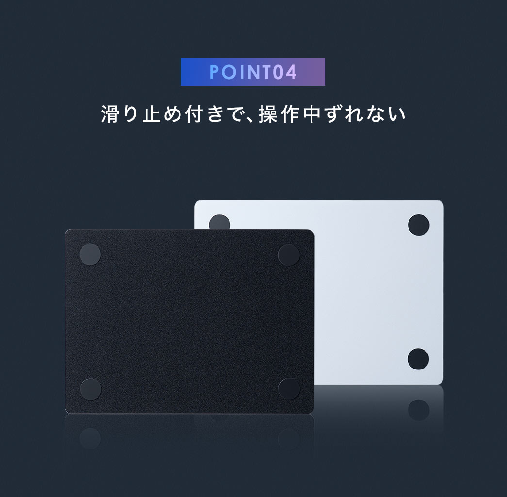 滑り止め付きで、操作中ずれない