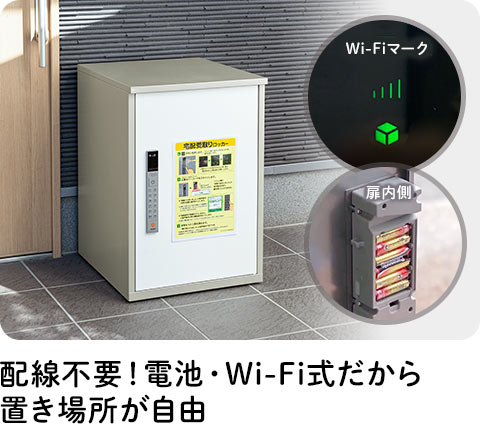 配線不要 電池・Wi-Fi式だから置き場所が自由