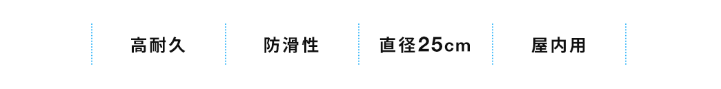高耐久|防滑性|直径25cm|屋内用