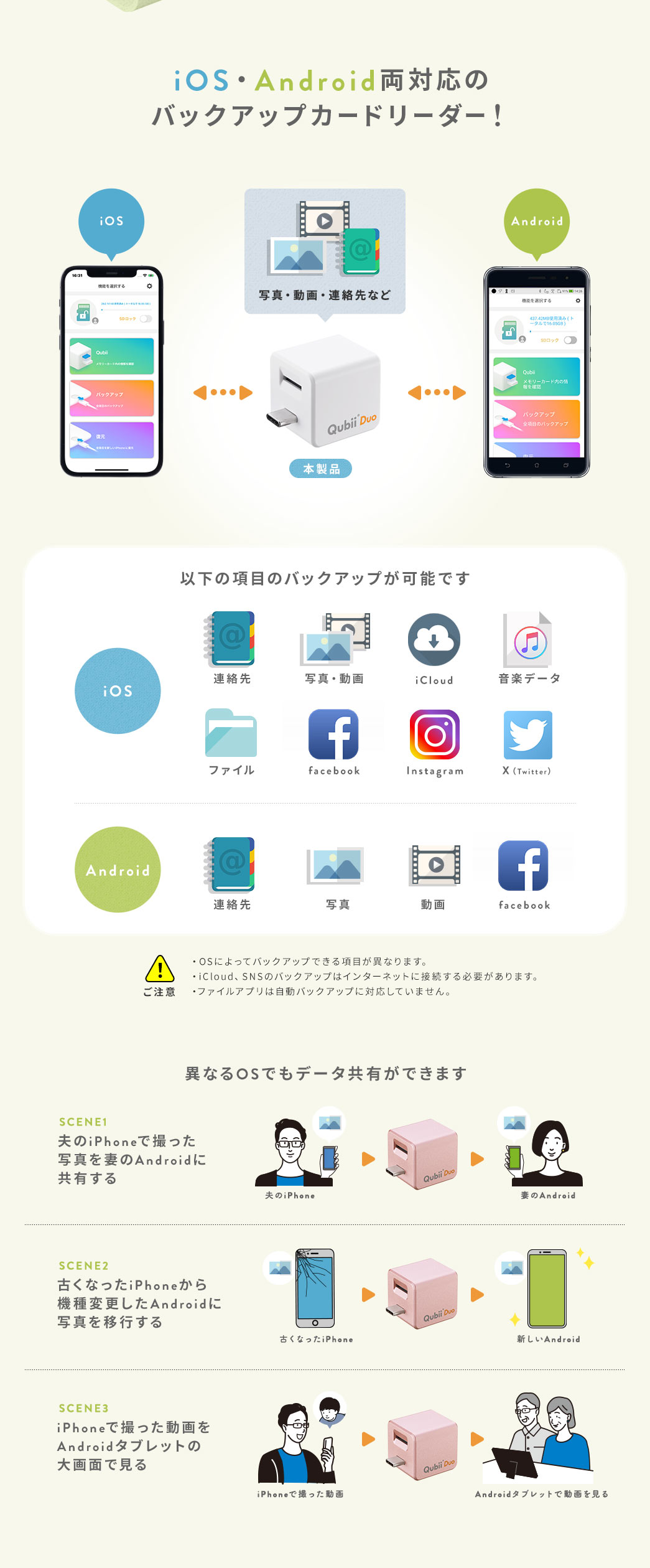 iOS・Android両対応のバックアップカードリーダー！