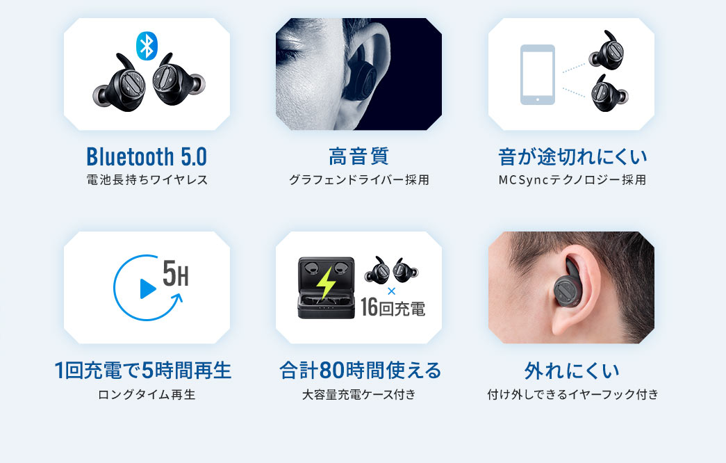 Bluetooth 5.0 高音質 音が切れにくい