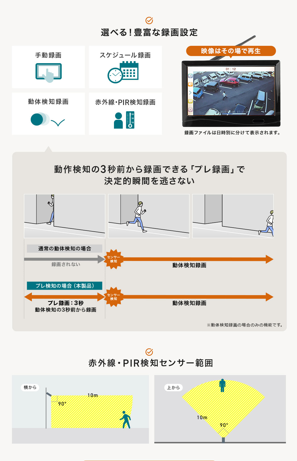 選べる!豊富な録画設定