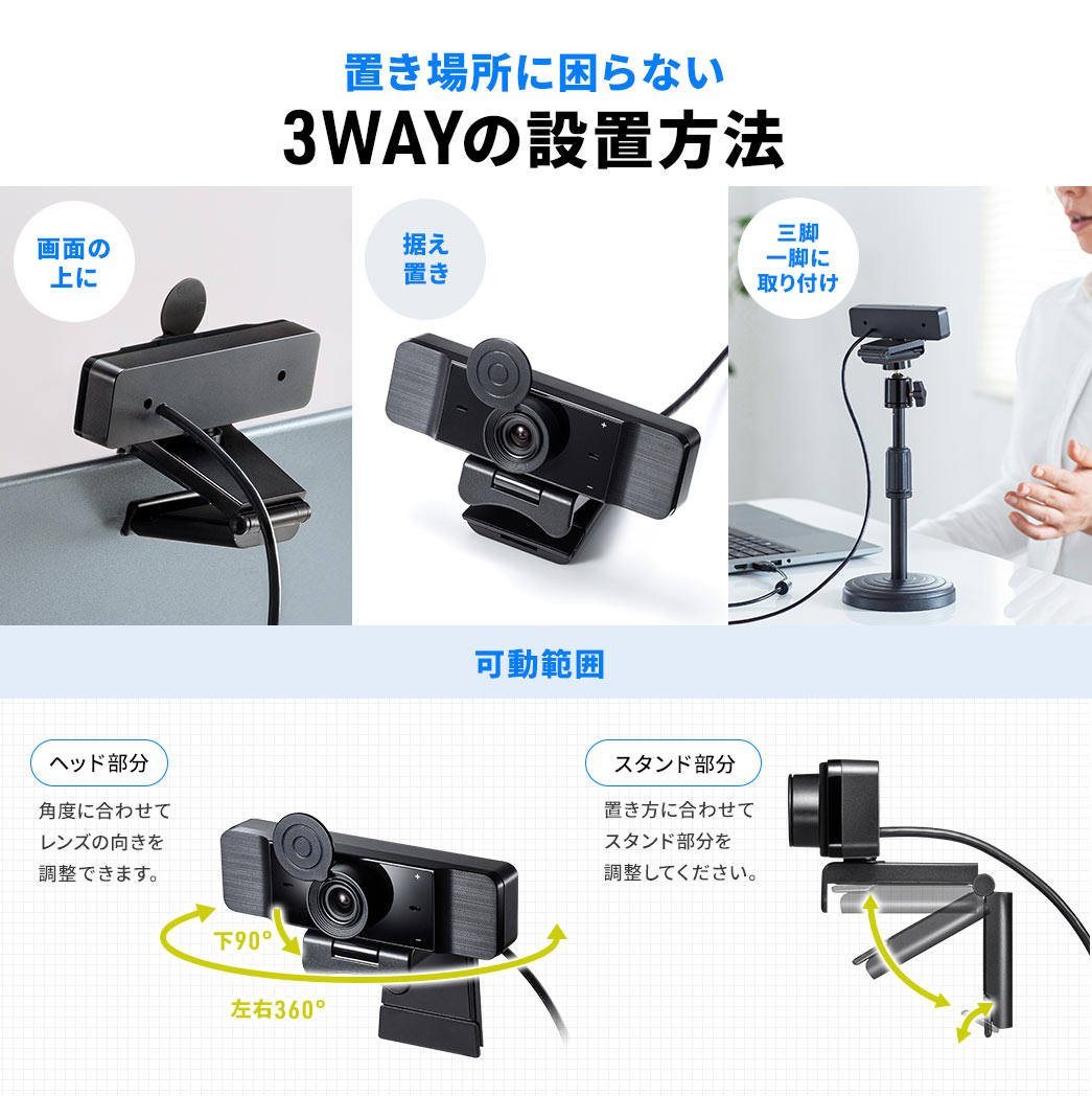 置き場所に困らない3WAYの設置方法