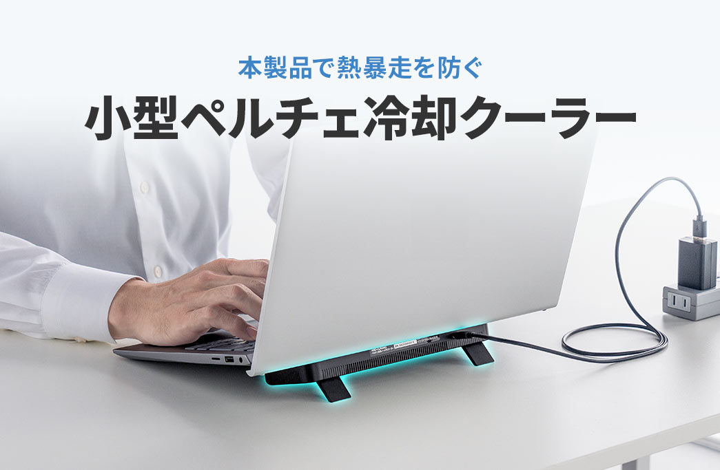 熱暴走を防ぐ、ペルチェ冷却小型クーラー。