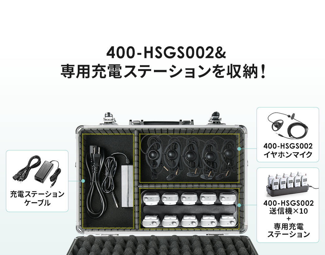 400-HSGS002＆専用充電ステーションを収納！