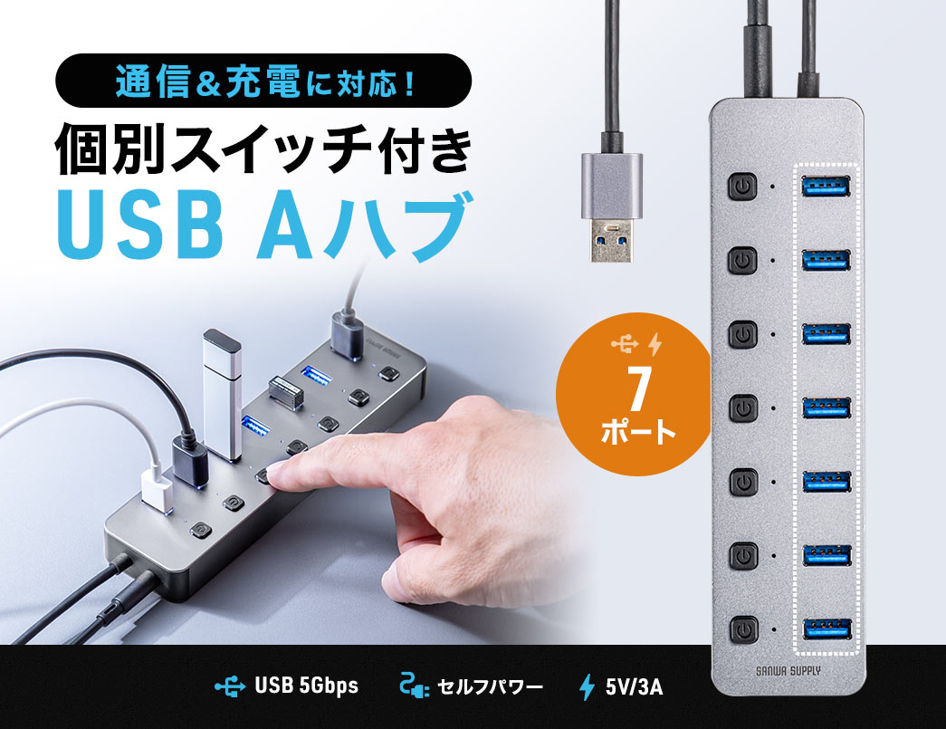 個別スイッチ付きType-Aハブ