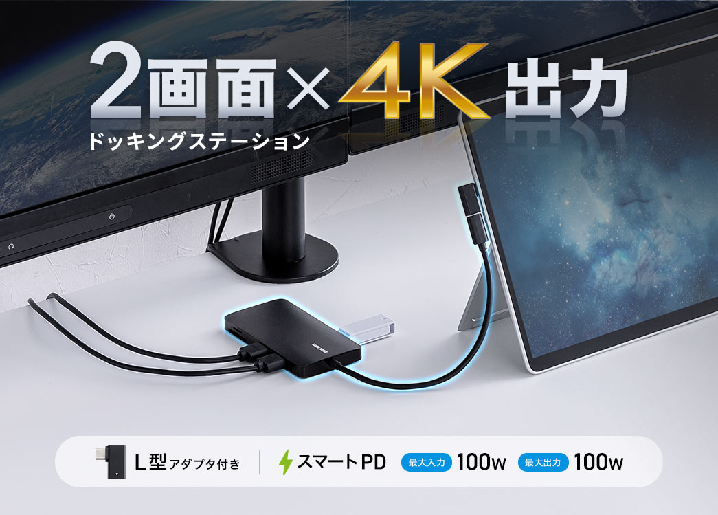 2画面×4K出力 ドッキングステーション