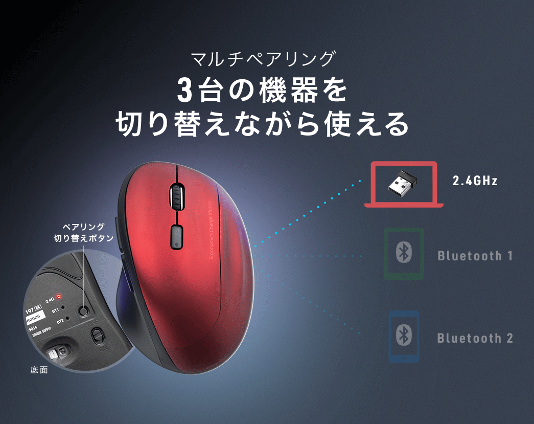 マルチペアリング3台の機器を切り替えながら使える