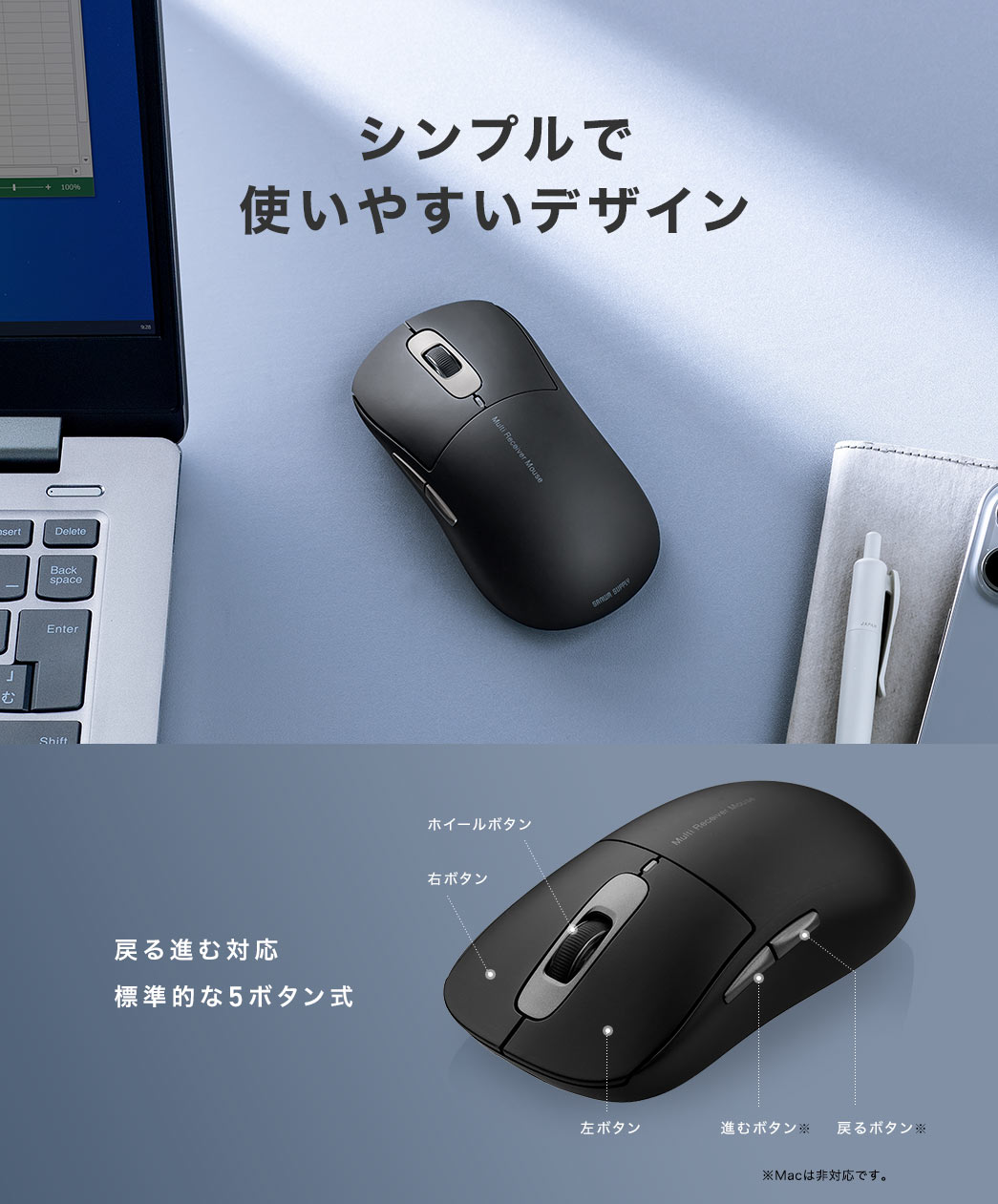 シンプルで 使いやすいデザイン