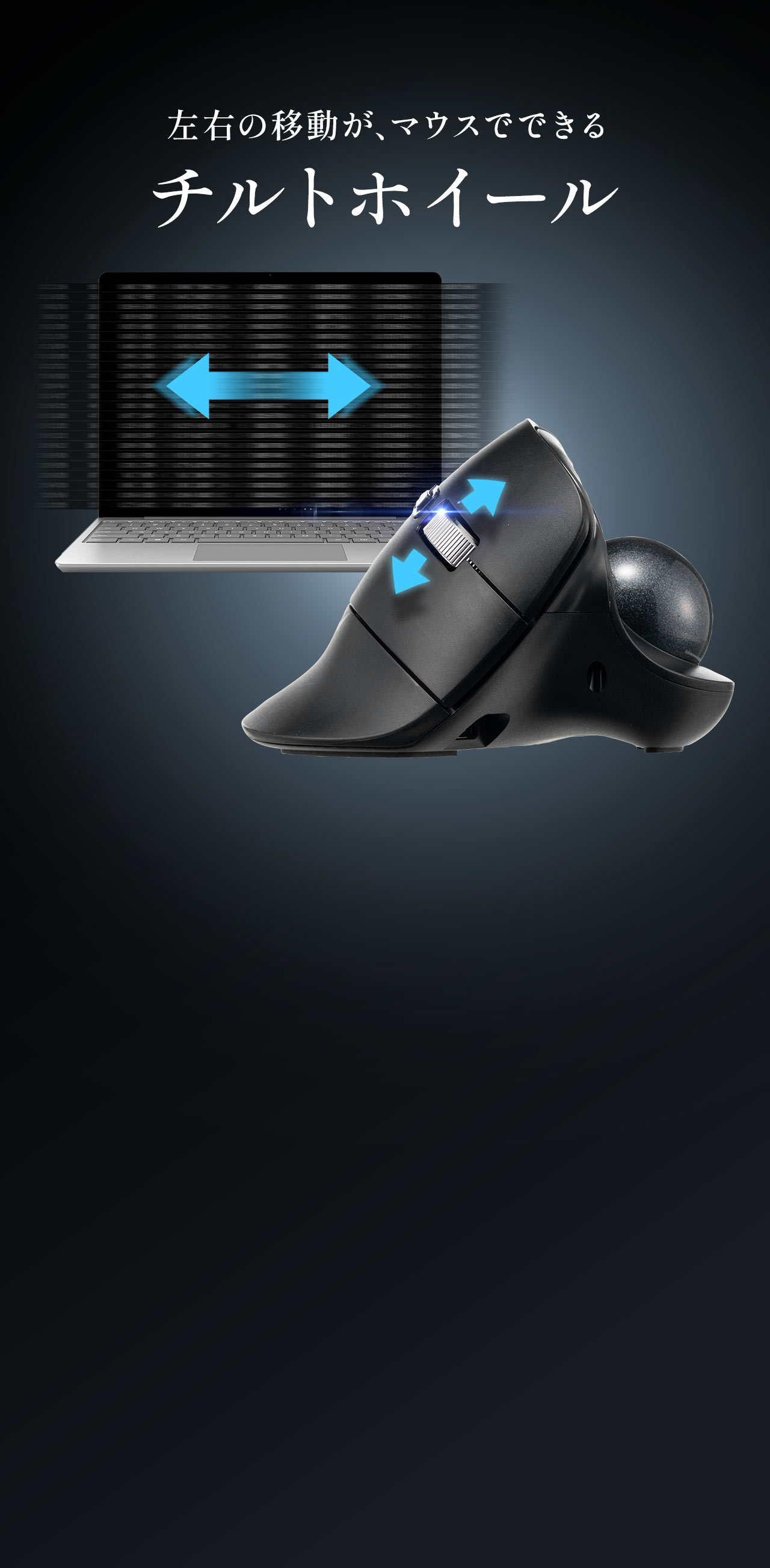 左右の移動が、マウスでできるチルトホイール