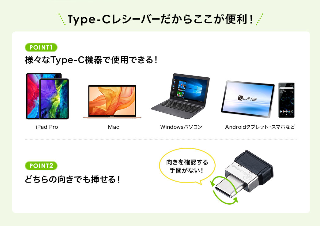 Type-Cレシーバーだからここが便利！