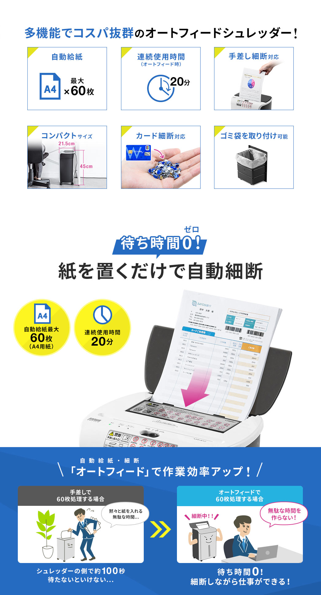 多機能でコスパ抜群のオートフィードシュレッダー!