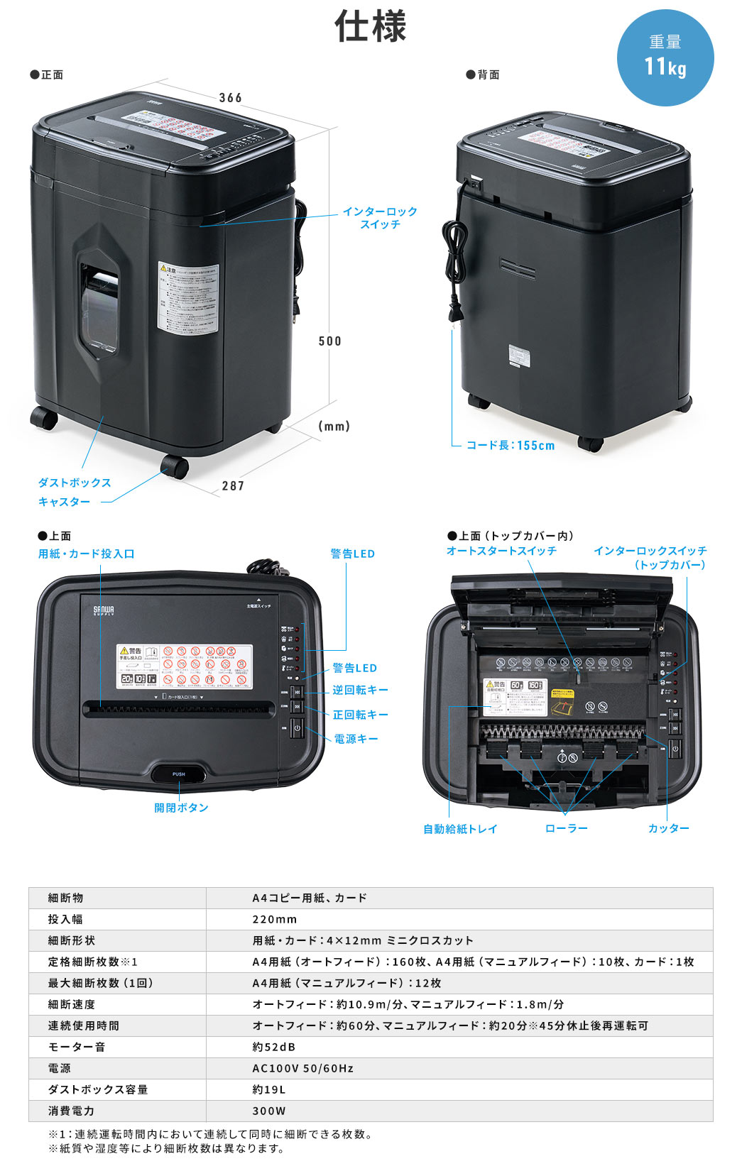 仕様 重量11kg