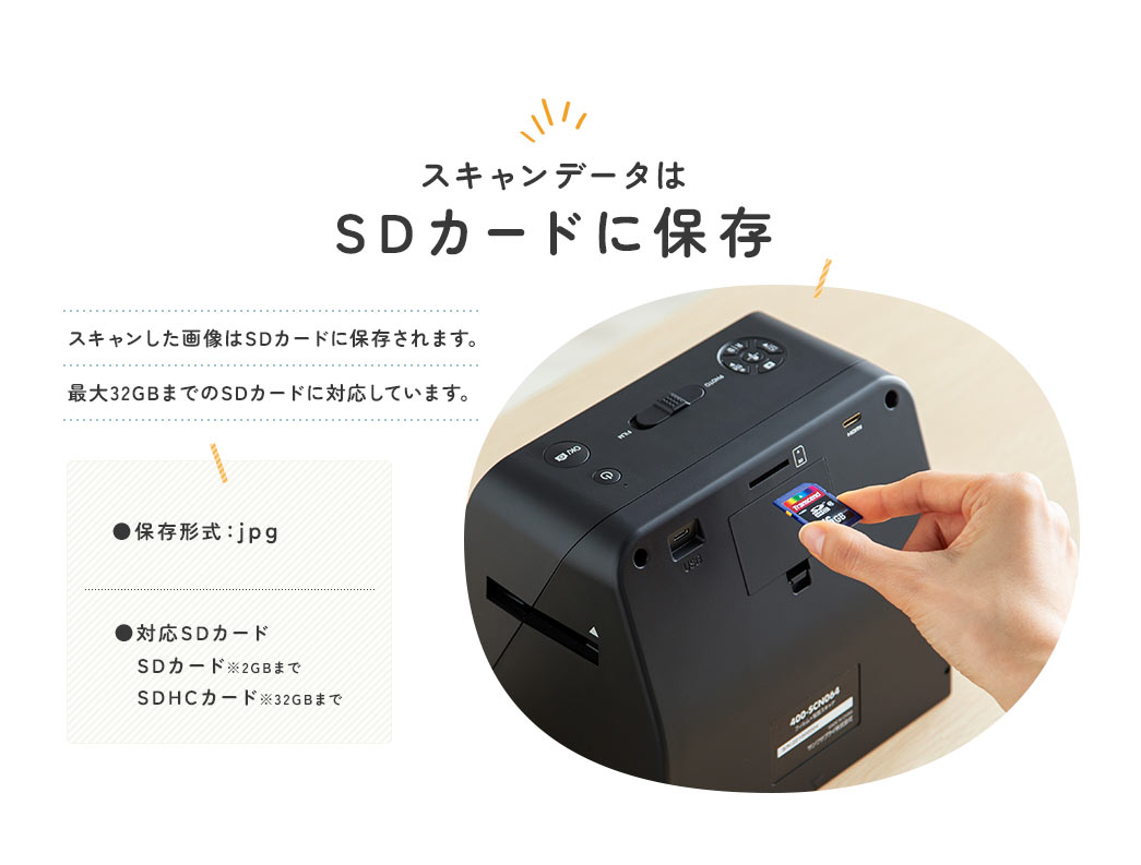 スキャンデータはSDカードに保存