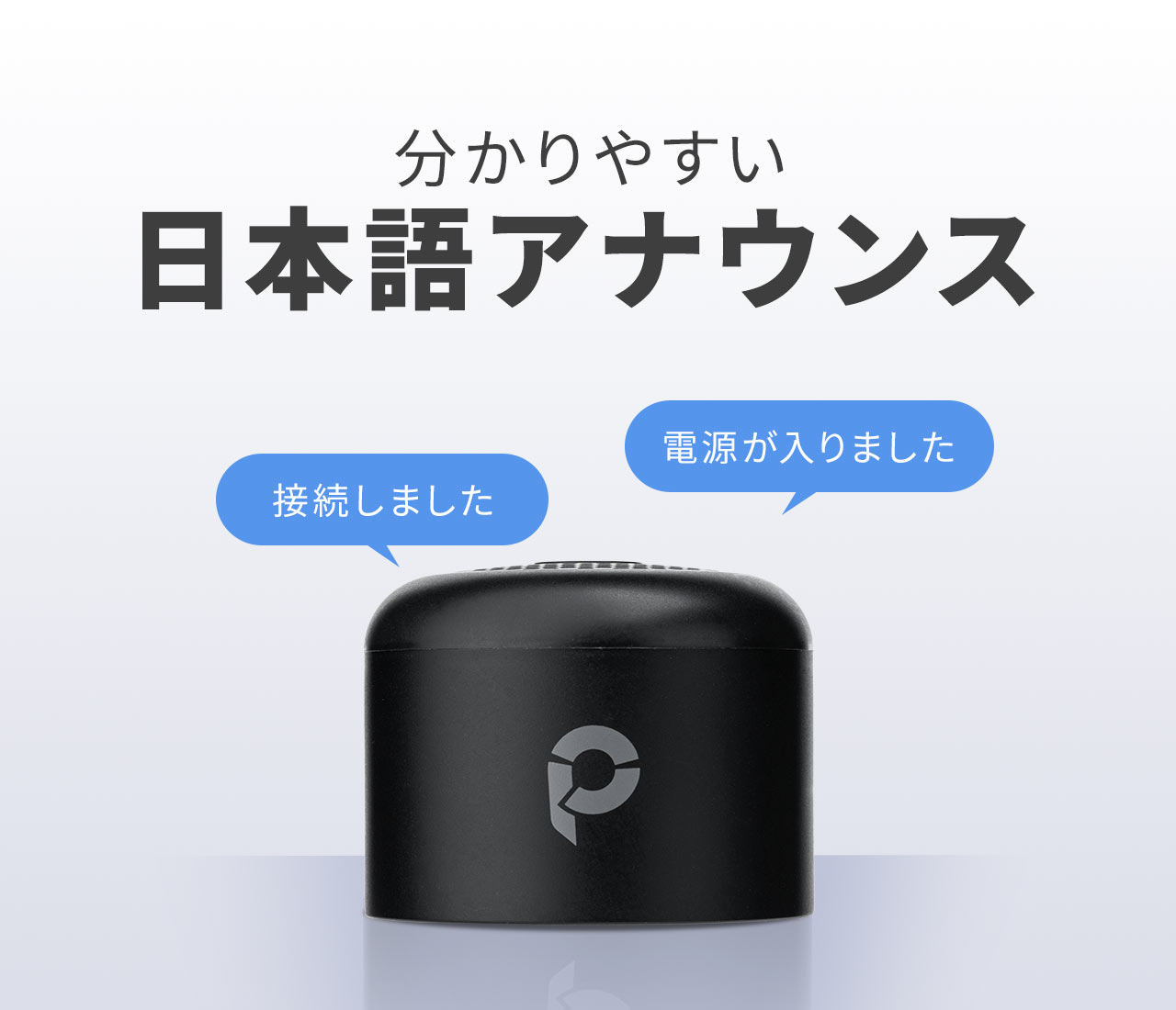 操作内容をわかりやすく日本語でアナウンスします。