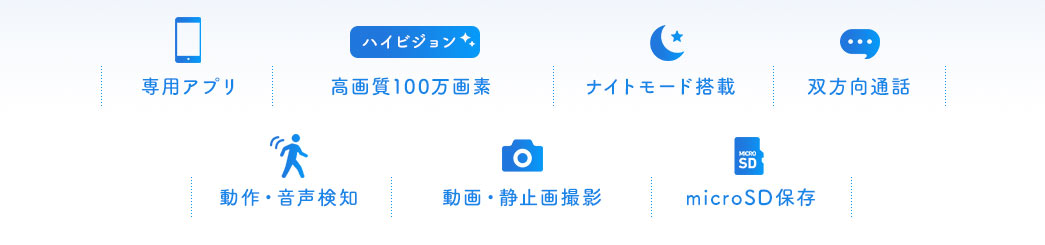 専用アプリ ハイビジョン ナイトモード搭載 双方向通話