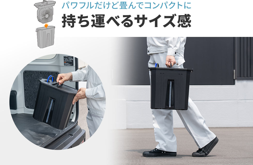 パワフルだけど畳んでコンパクトに持ち運べるサイズ感