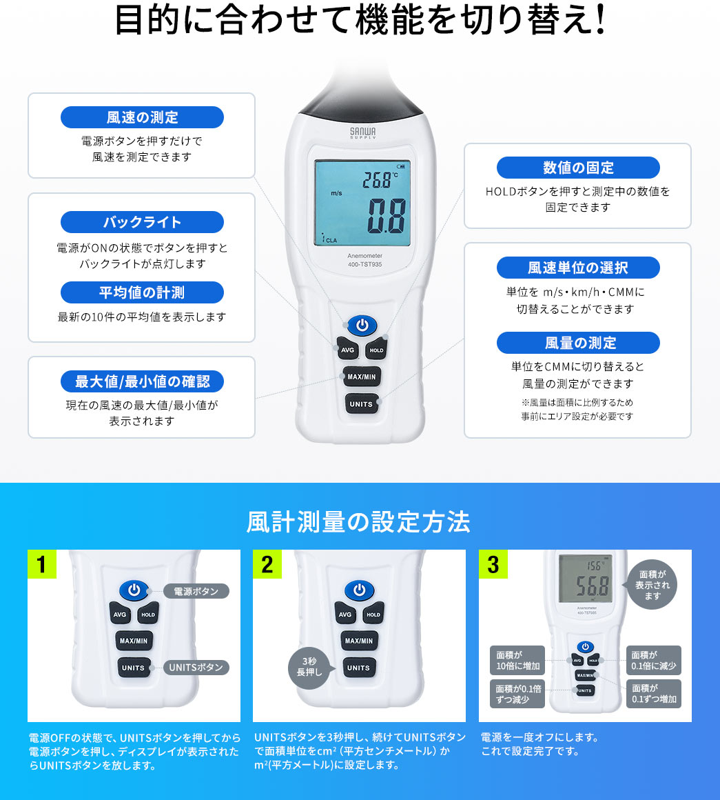 目的に合わせて機能を切り替え！