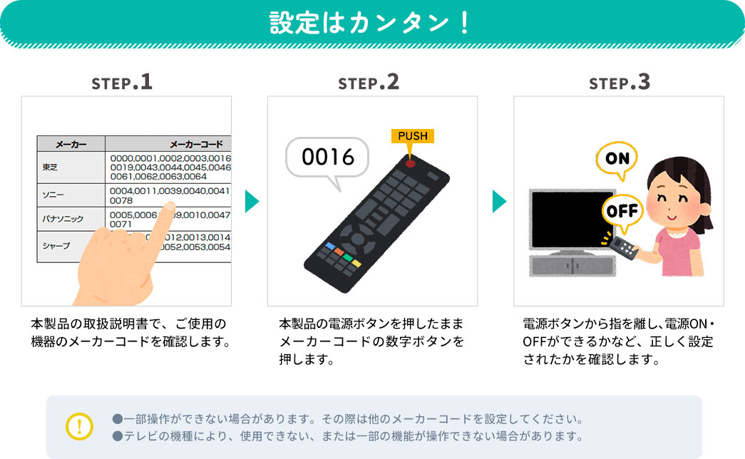 設定はカンタン！