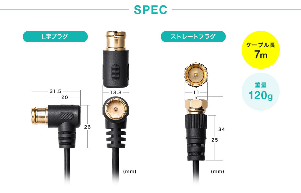 SPEC ケーブル長7m