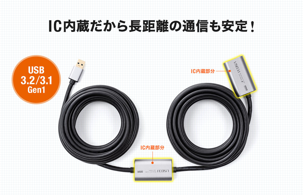 IC内蔵だから長距離の通信も安定